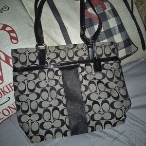 Stylish Coach Black and Gray Bag